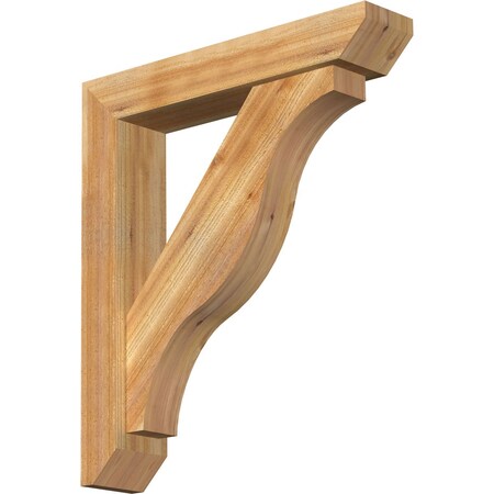 Funston Slat Rough Sawn Bracket W/ Offset Brace, Western Red Cedar, 6W X 30D X 34H